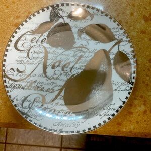 Restoration Hardware Silver Pear Holiday salad plates
